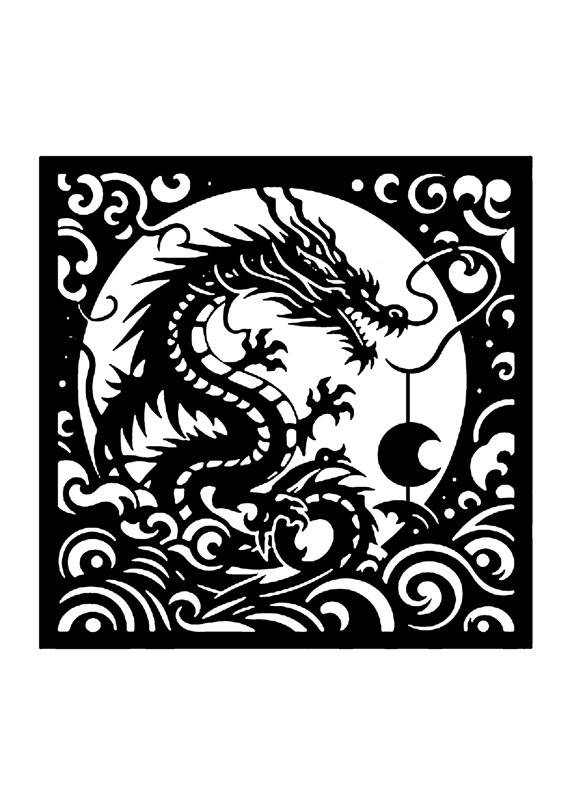 龍の切り絵図案No.0037