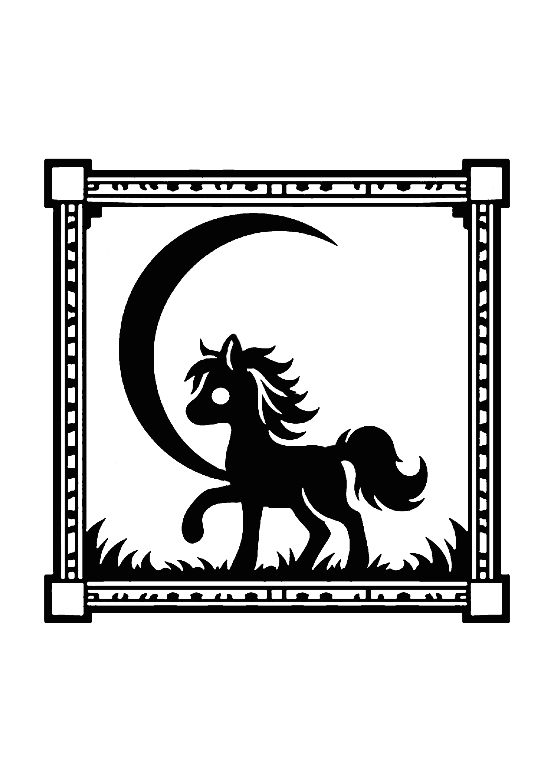 馬の切り絵図案No.0031