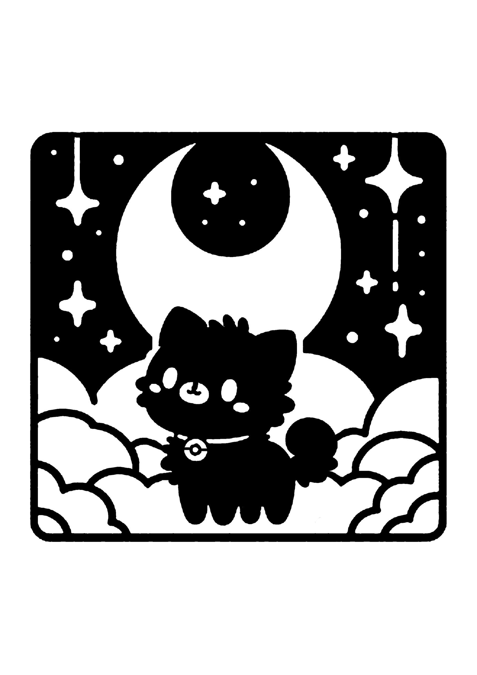 初心者向けの犬の切り絵図案No0069