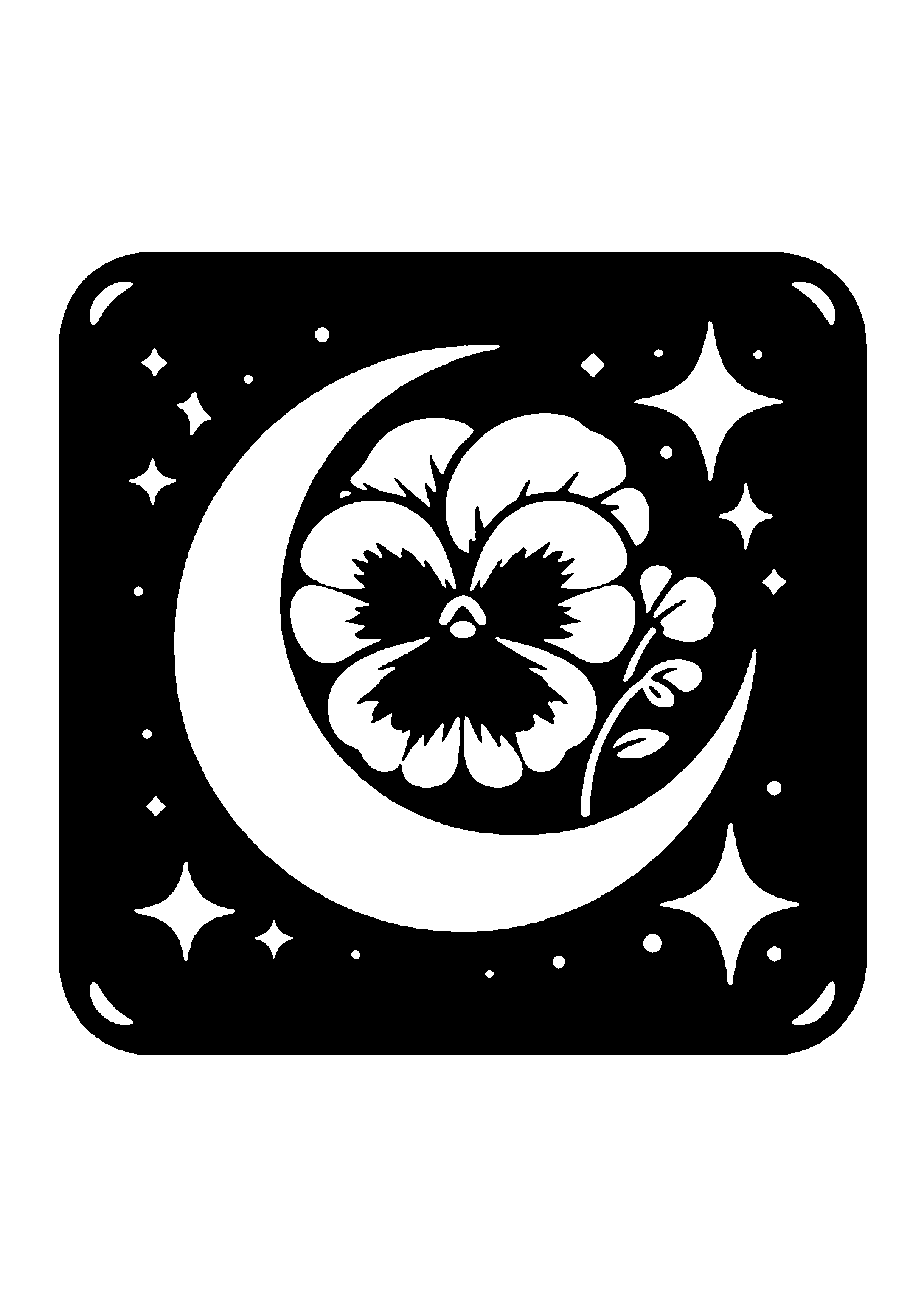 初心者向けの花の切り絵図案No0071