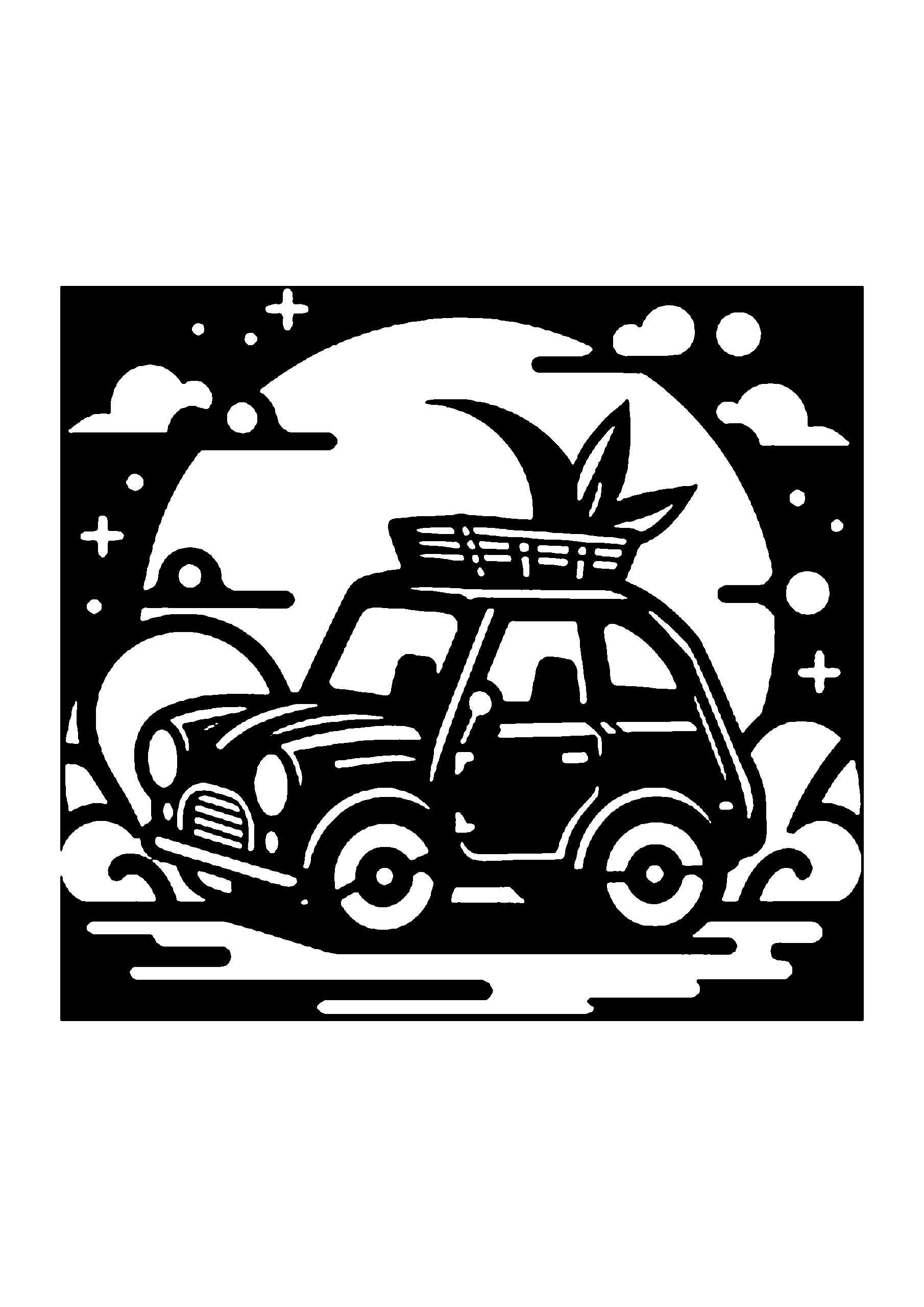 車の切り絵図案No0063