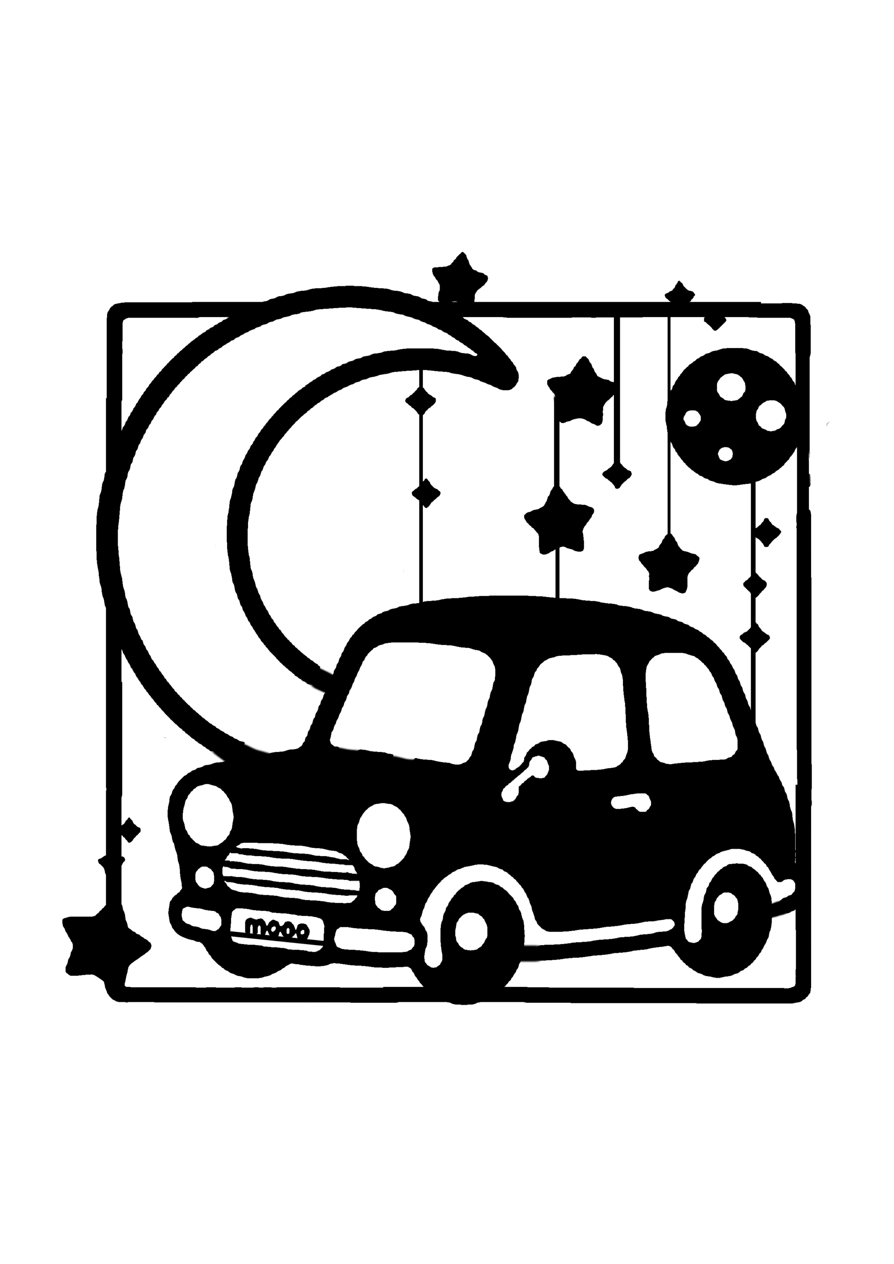 車の切り絵図案No0065