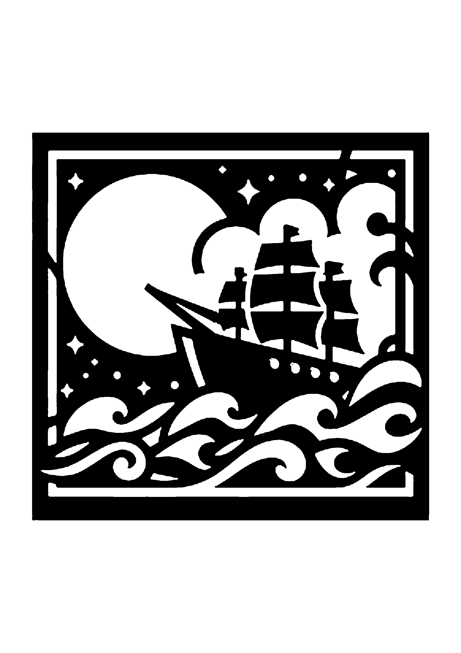 船の切り絵図案No0062