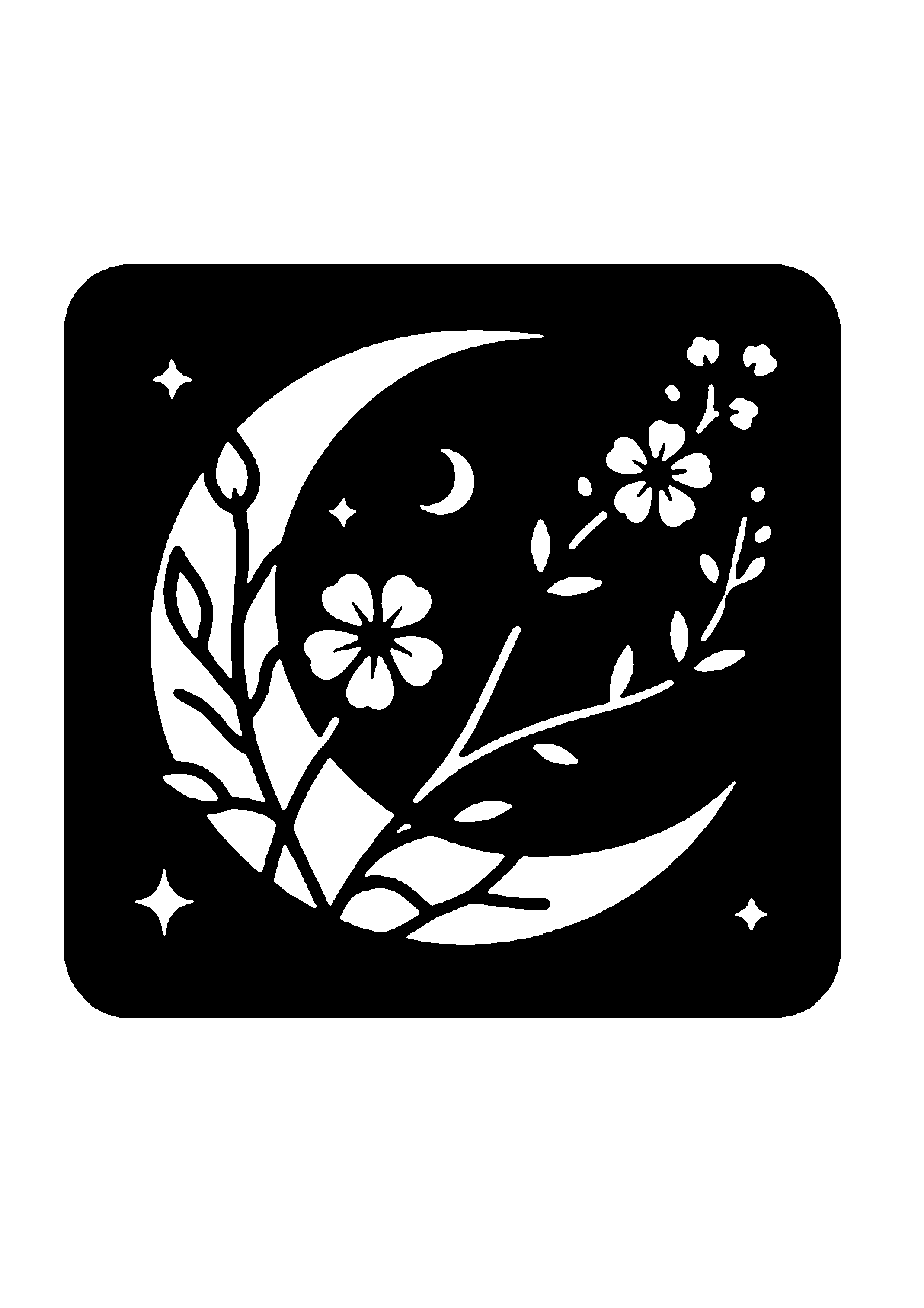 初心者向けの花の切り絵図案(無料・初心者向け)0136