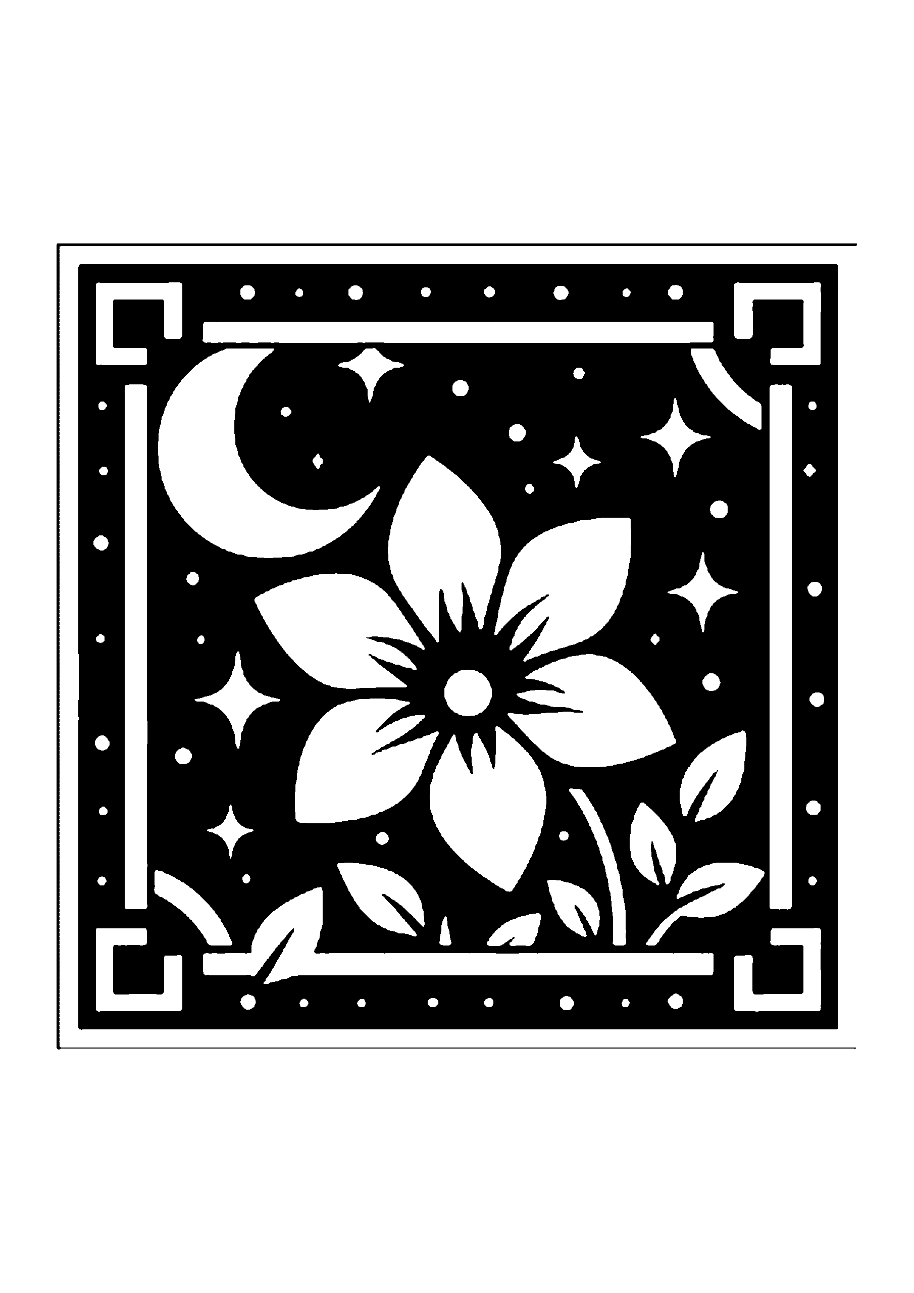 初心者向けの花の切り絵図案(無料・初心者向け)0137