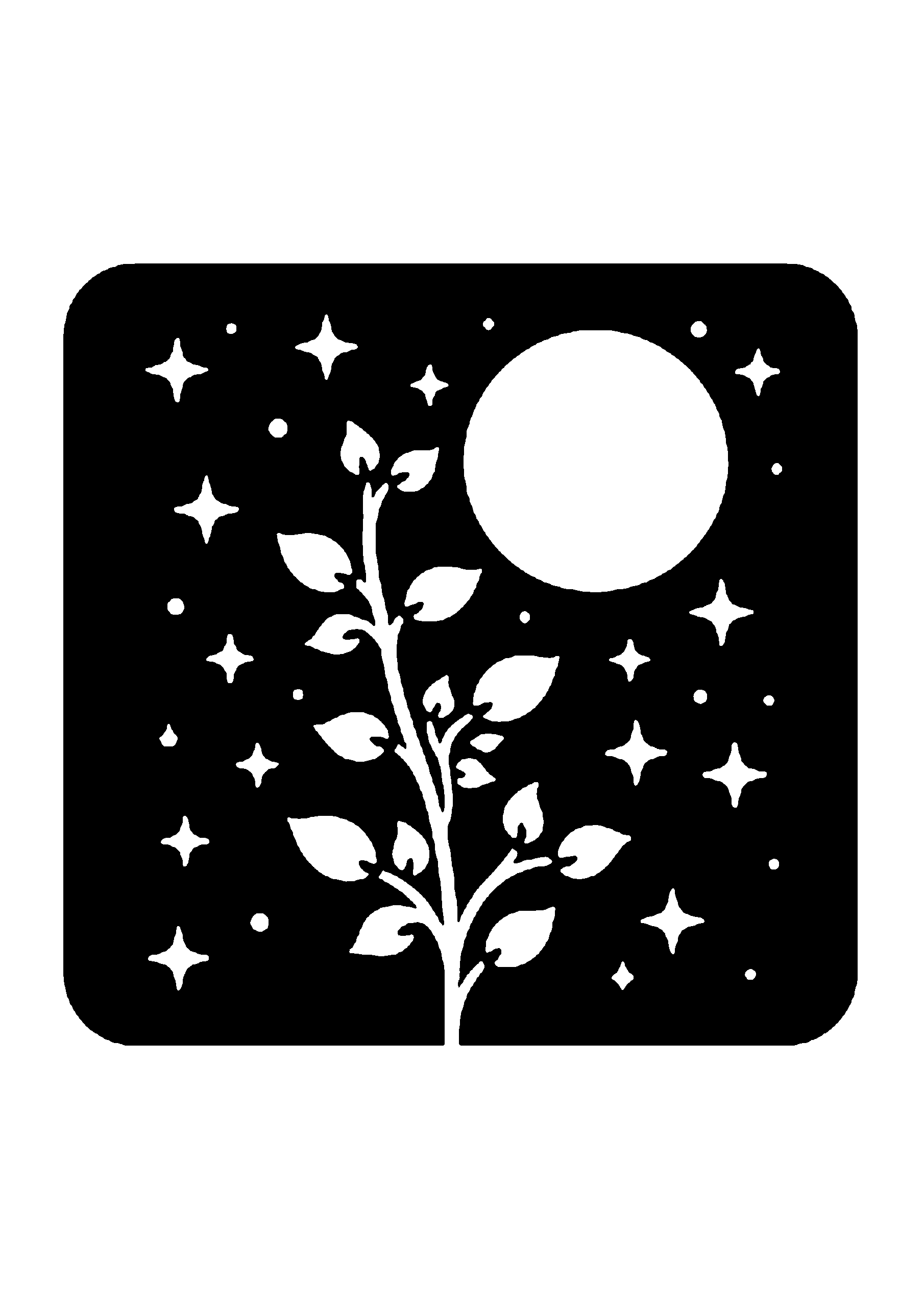 初心者向けの植物の切り絵図案(無料・初心者向け)0133