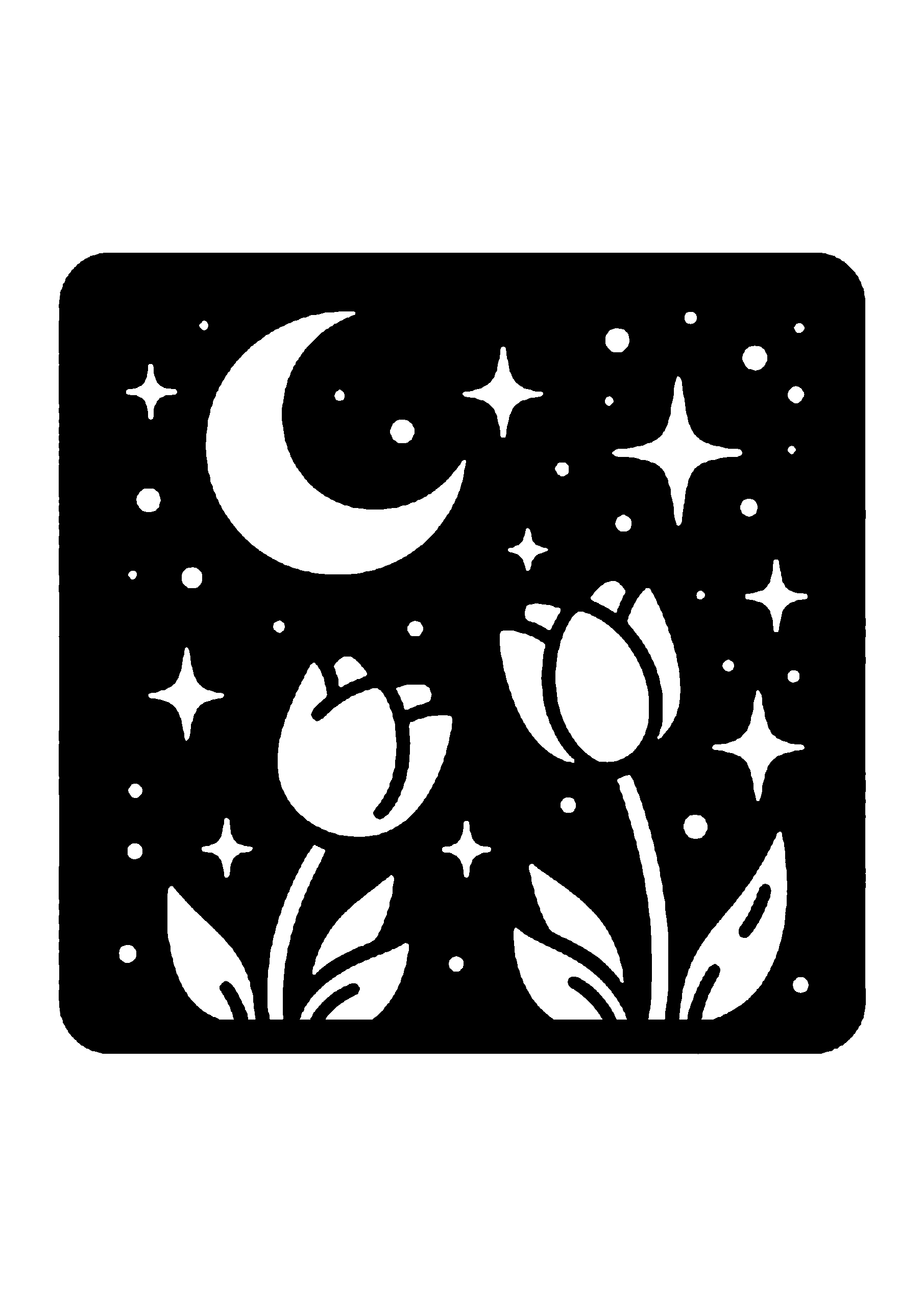 初心者向け花の切り絵図案（無料・初心者向け）0095