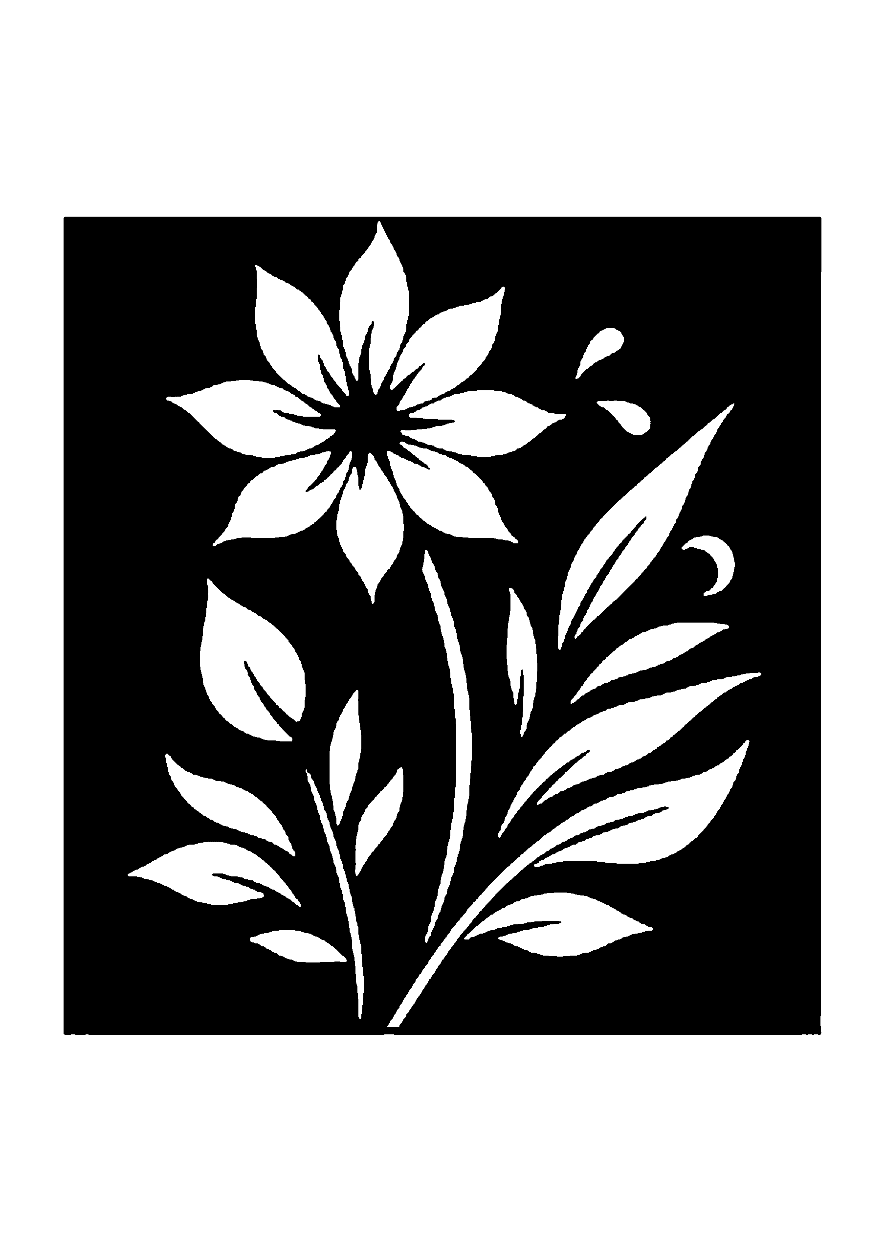 初心者向け花の切り絵図案(無料・初心者向け)0100