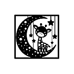 キリンの切り絵図案（初心者向け）0017