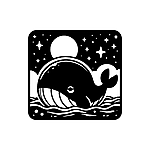 くじらの切り絵図案（初心者向け）0019