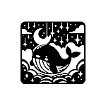 くじらの切り絵図案（初心者向け）0021