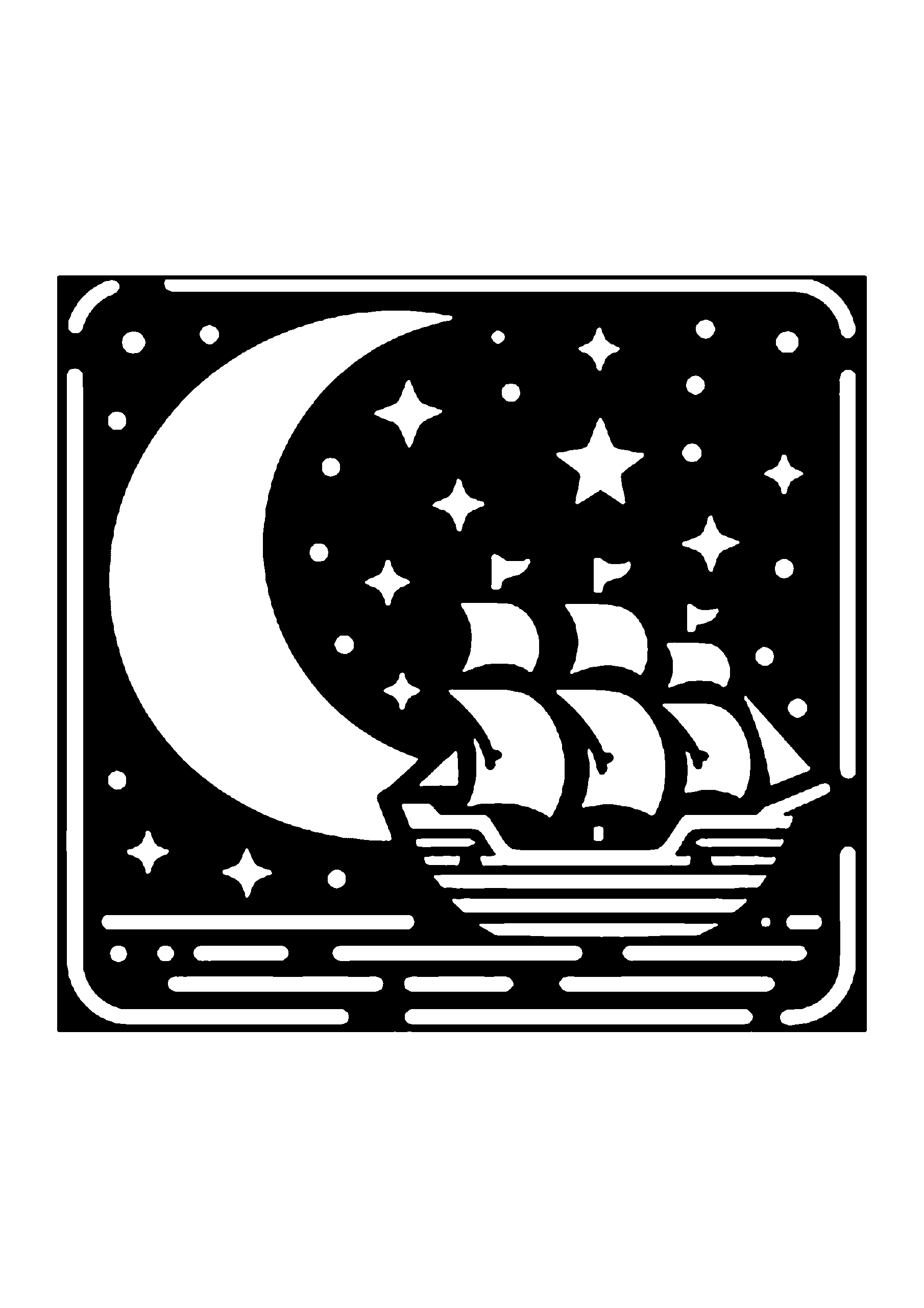 船の切り絵図案（無料・初心者向け）0123