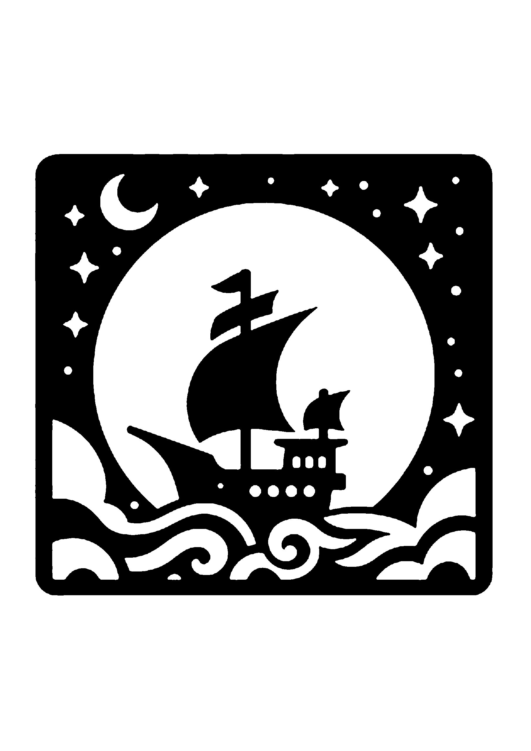 船の切り絵図案（無料・初心者向け）0127